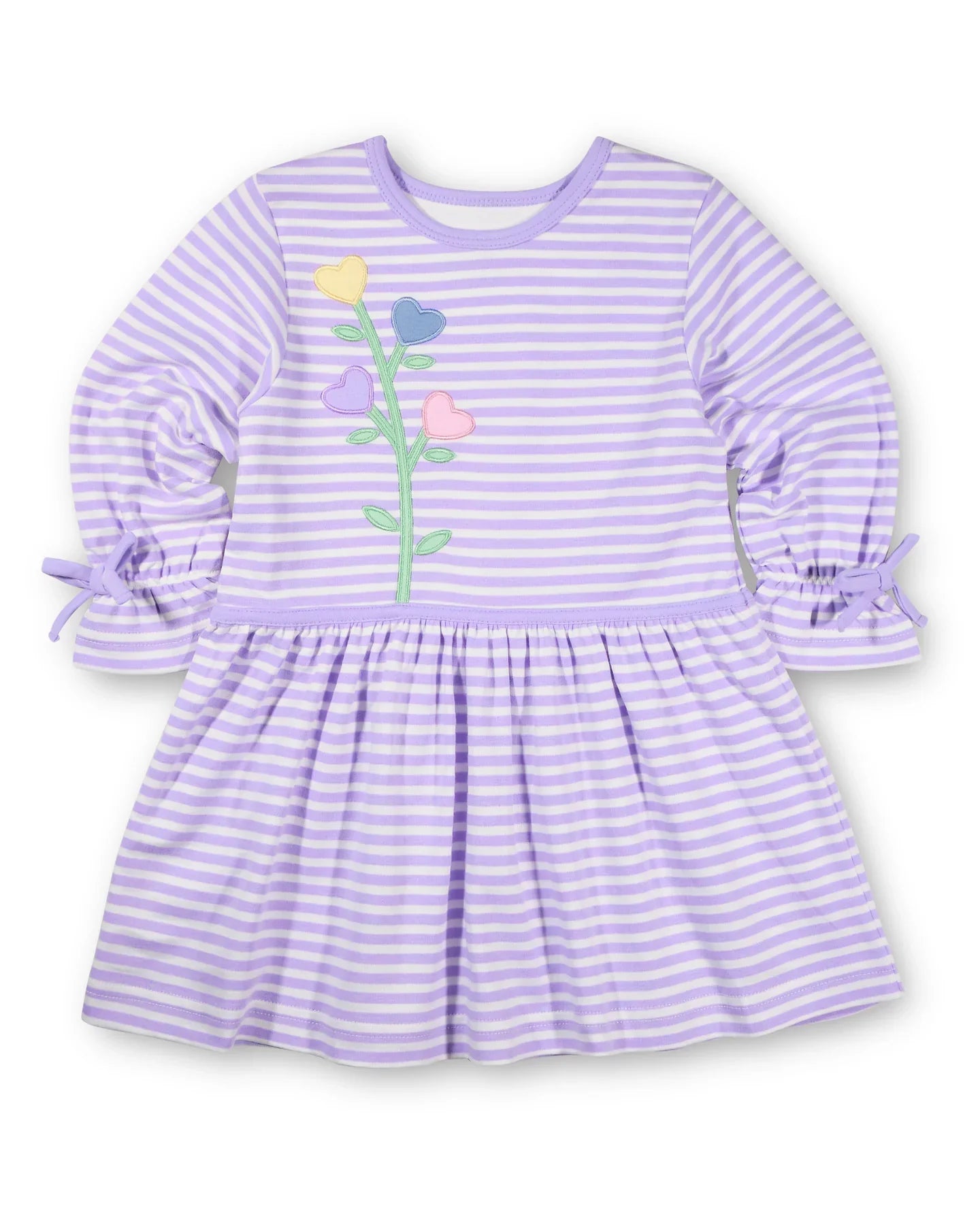 Knit Dress With Heart Flowers